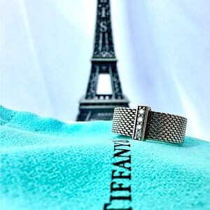 Tiffany & Co. Mesh Ring With 4 Natural Diamonds